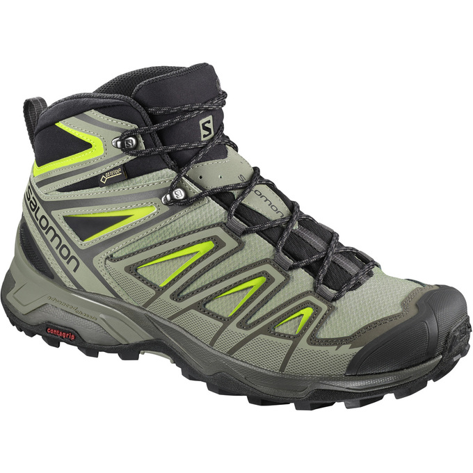 Salomon Israel X ULTRA 3 MID GTX® - Mens Hiking Shoes - Olive/Black (MJHR-14687)